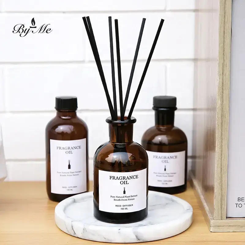 Customized Room Fragrance 100ML Glass Bottle Diffuser MSDS Oil Aroma Air Freshener Sticks Reed Diffu