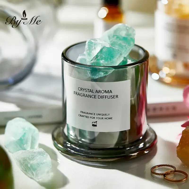 OEM Indoor Color Marbling Glass Crystal Stone Aromatherapy Essential Oil Aroma Diffuser Home Fragran